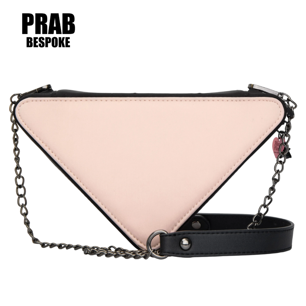 PRADA - Triangle Cosmetic Bag - Black Pink Contrast